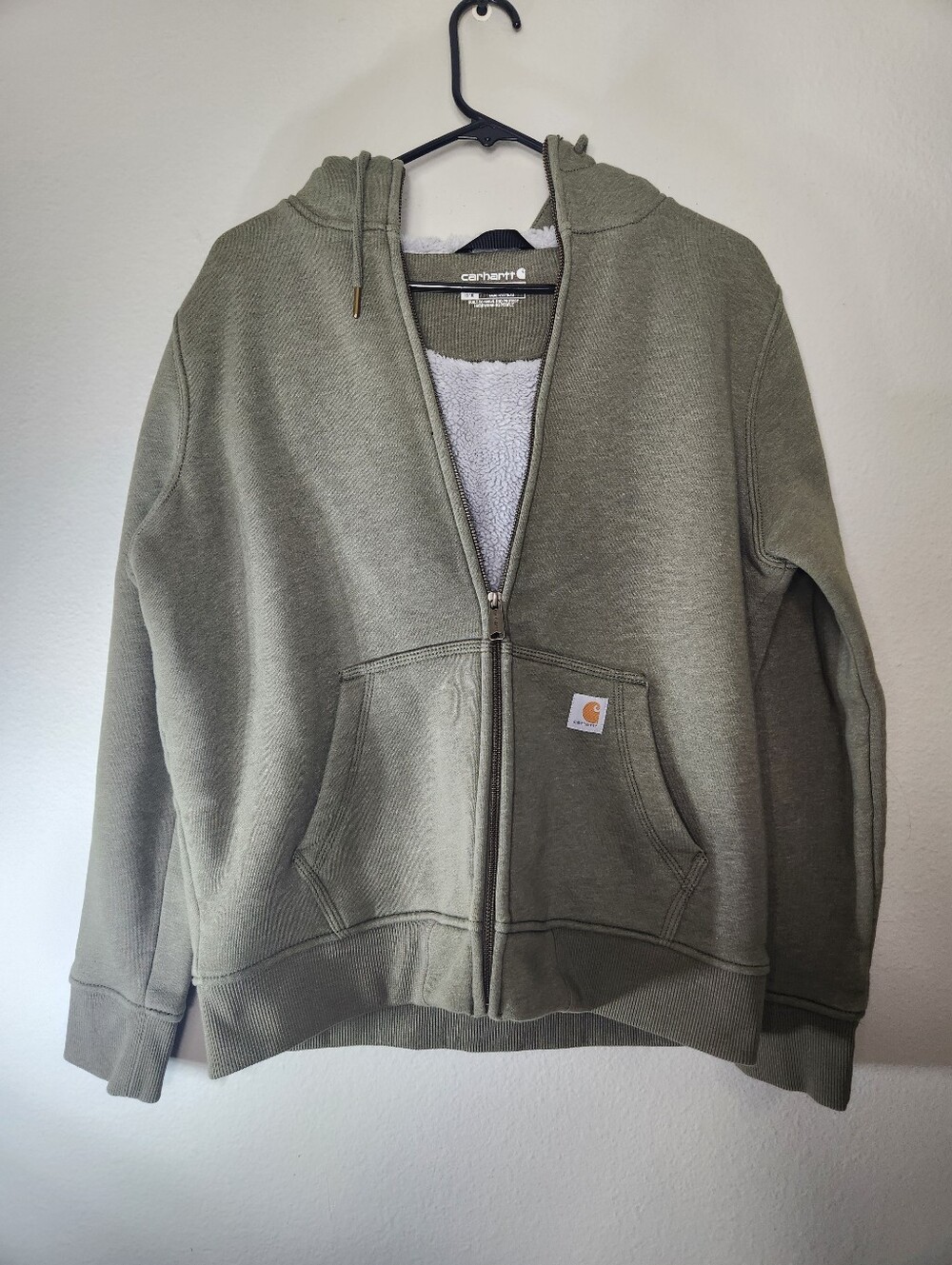 Carhartt Wmns |M 8-10| Clarksburg Sherpa Lined Zip Hoodie In Basil Heather